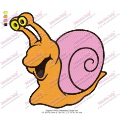 Surprised Snail Embroidery Design